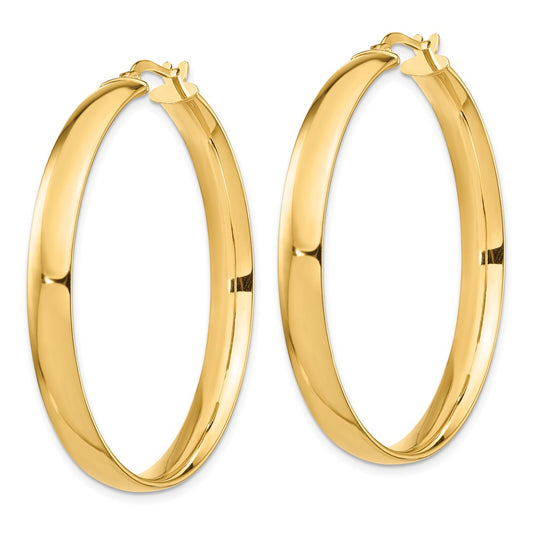 14K Yellow Gold High Polished 5mm Hoop Earrings