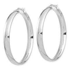 14K White Gold High Polished 5mm Hoop Earrings