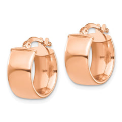 14K Rose Gold High Polished 7mm Hoop Earrings