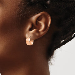 14K Rose Gold High Polished 7mm Hoop Earrings