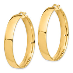 14K Yellow Gold High Polished 7mm Hoop Earrings