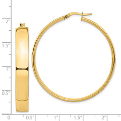 14K Yellow Gold High Polished 7mm Hoop Earrings