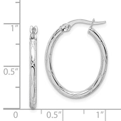 14K White Gold Hoop Earrings