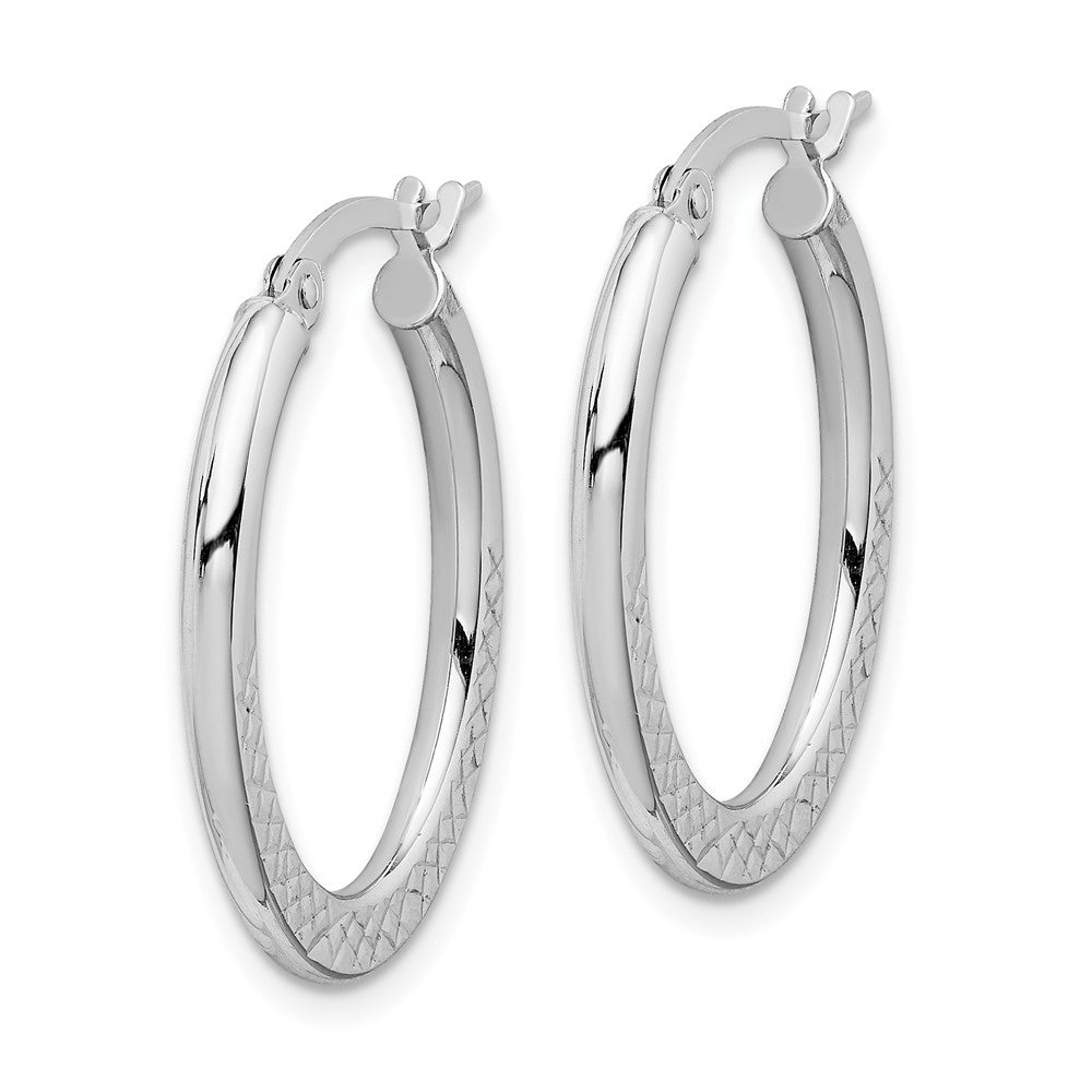 14K White Gold Hoop Earrings