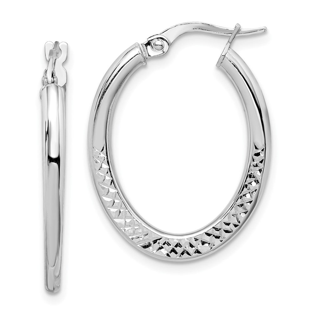 14K White Gold Hoop Earrings