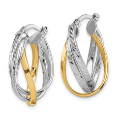 14K Two-Tone Gold Hoop Earrings