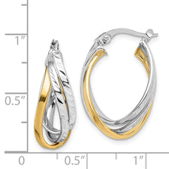 14K Two-Tone Gold Hoop Earrings