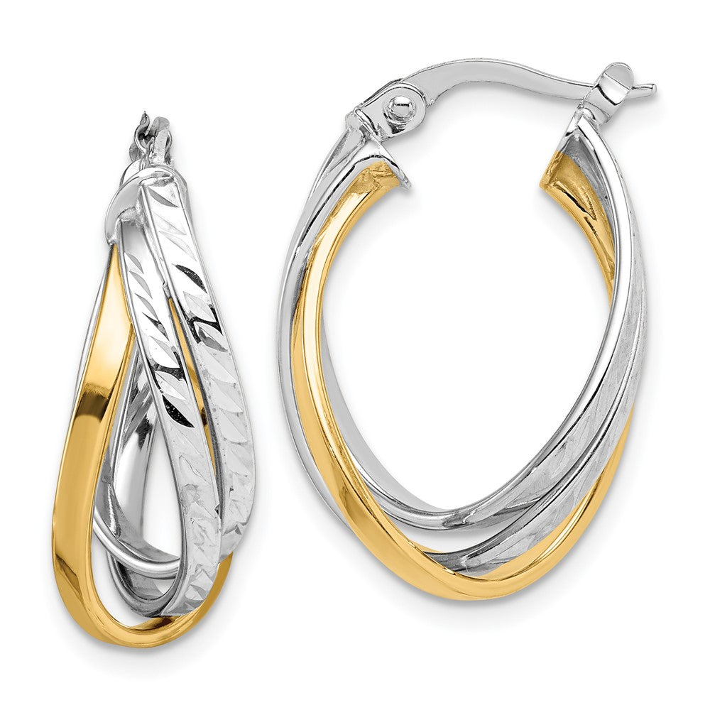 14K Two-Tone Gold Hoop Earrings