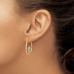 14K Two-Tone Gold Angel Hoop Earrings