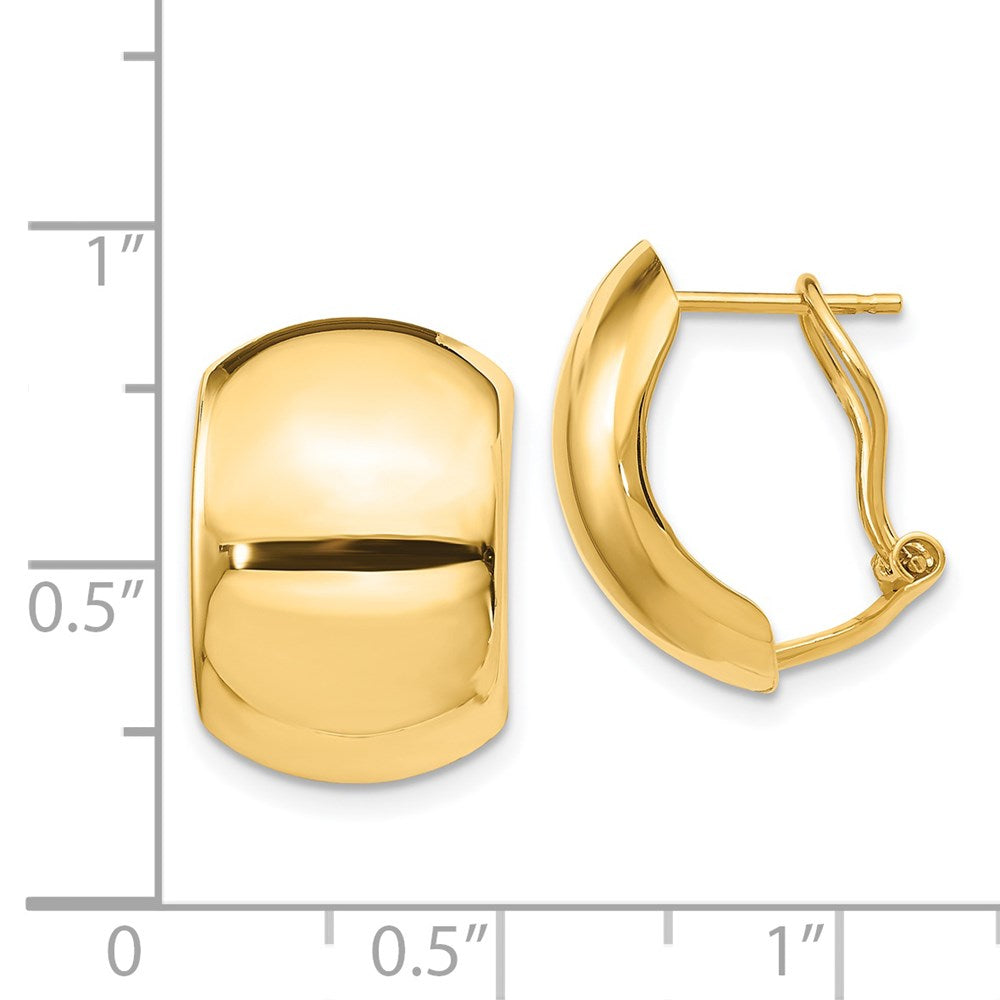 14K Yellow Gold Polished Omega Back Earrings