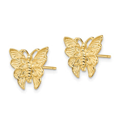 14K Yellow Gold Polished Butterfly Post Earrings