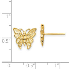 14K Yellow Gold Polished Butterfly Post Earrings