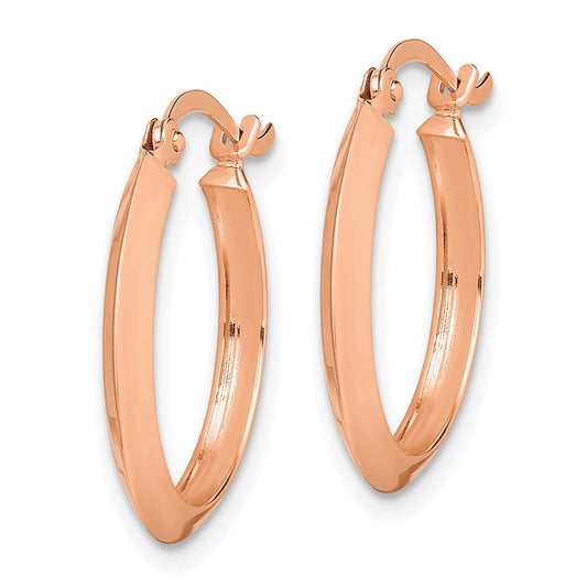 14K Rose Gold Polished Hoop Earrings