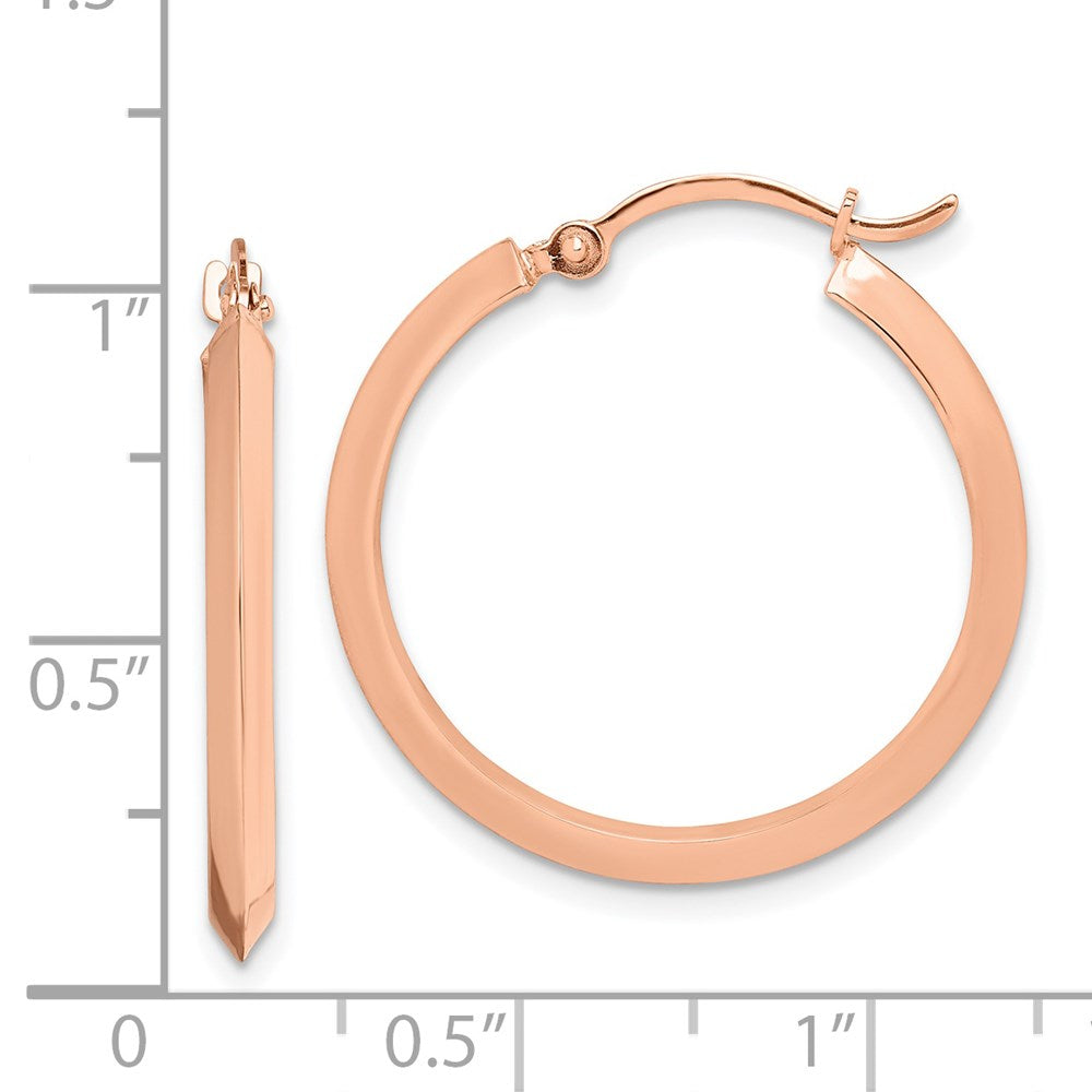 14K Rose Gold Polished Hoop Earrings