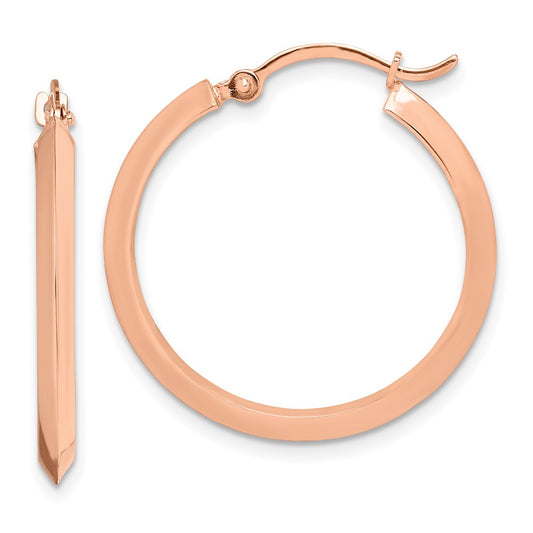 14K Rose Gold Polished Hoop Earrings