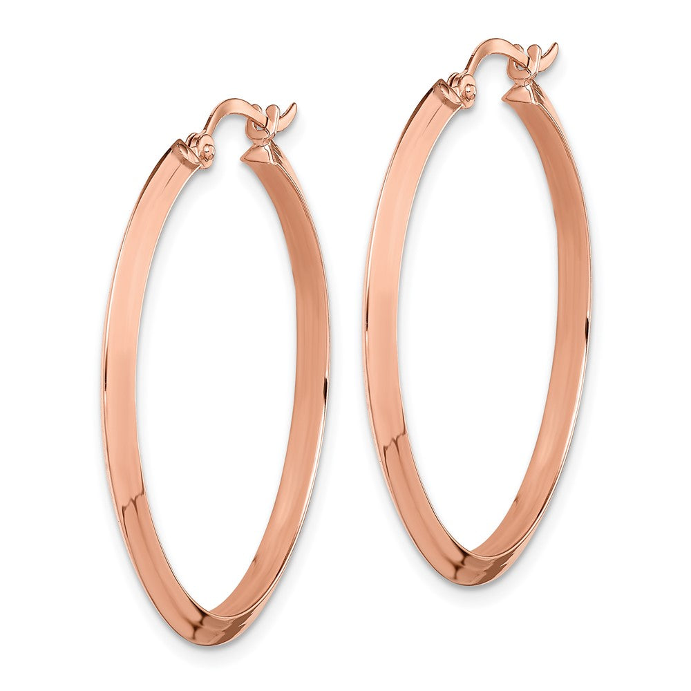 14K Rose Gold Polished Hoop Earrings