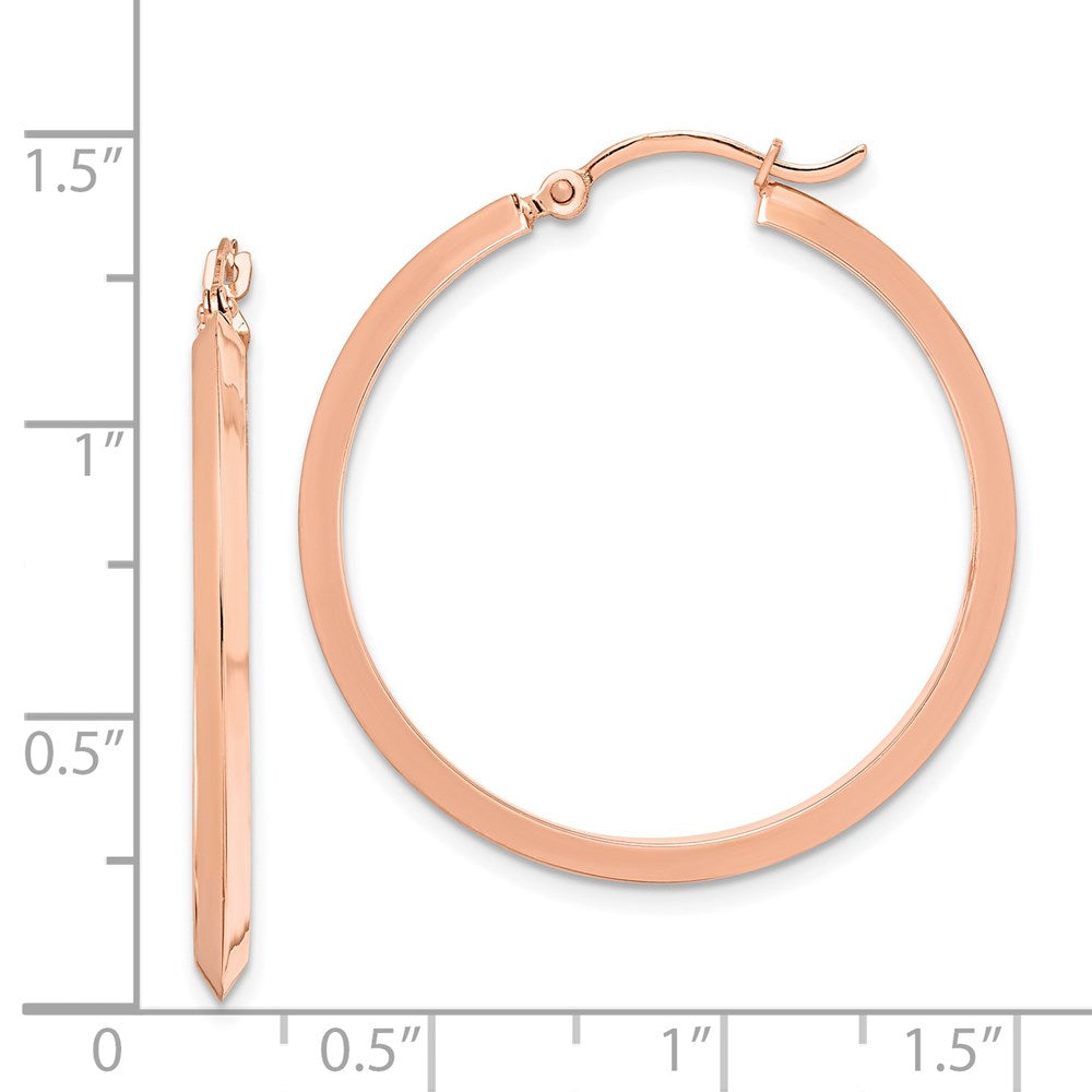 14K Rose Gold Polished Hoop Earrings