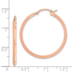 14K Rose Gold Polished Hoop Earrings