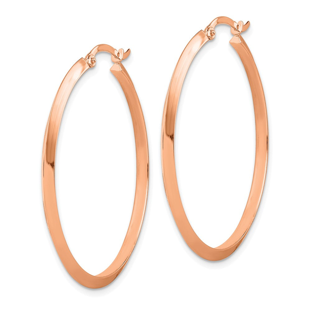 14K Rose Gold Polished Hoop Earrings