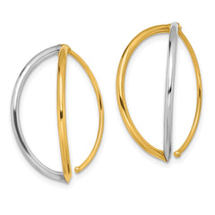 14K Two-Tone Gold Dangle Threader Earrings