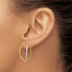 14K Two-Tone Gold Dangle Threader Earrings