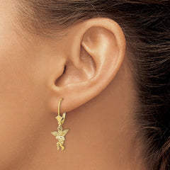 14K Yellow Gold Angel Leverback Earrings