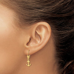 14K Yellow Gold Conch Shell Leverback Earrings