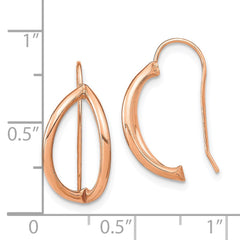 14K Rose Gold Half Circle Wire French Wire Earrings