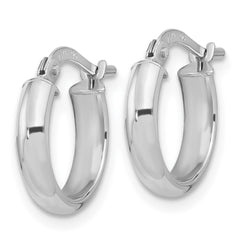 14K White Gold Polished 2.9mm Hoop Earrings