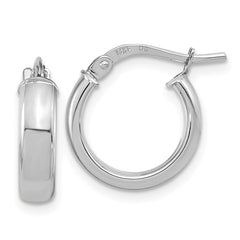 14K White Gold Polished 2.9mm Hoop Earrings