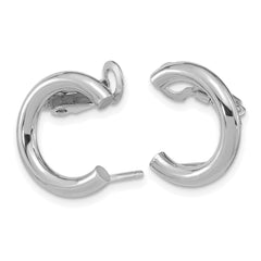 14K White Gold Polished U Shape Clip On & Post Earrings