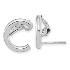 14K White Gold Polished U Shape Clip On & Post Earrings