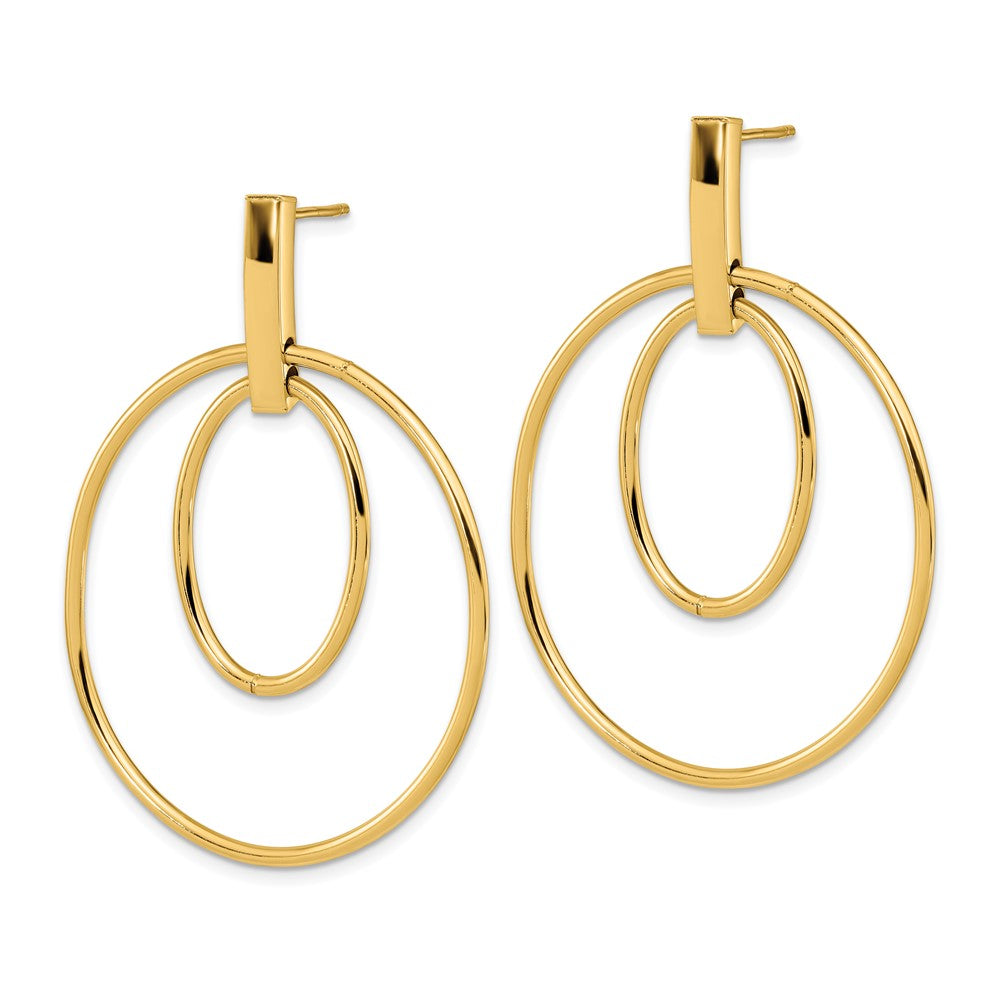 14K Yellow Gold Polished Post Dangle Earrings