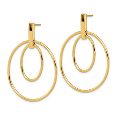 14K Yellow Gold Polished Post Dangle Earrings