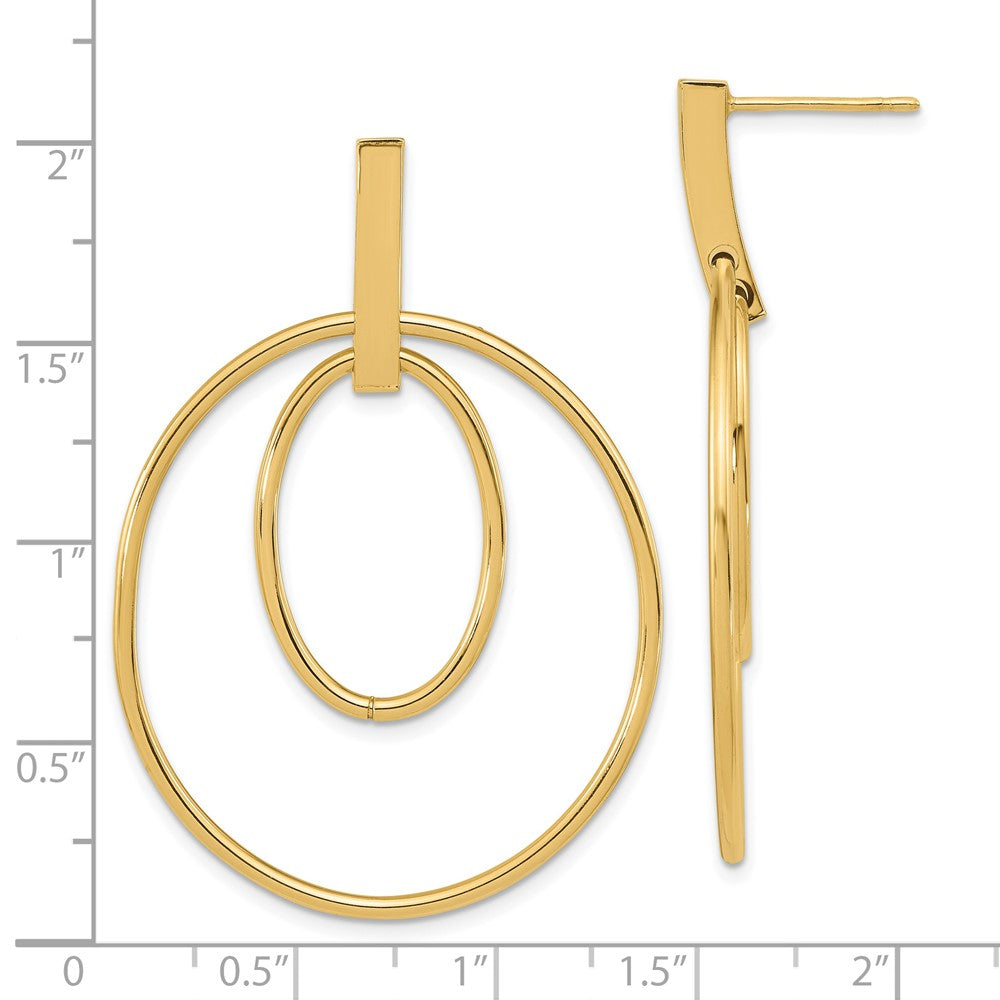 14K Yellow Gold Polished Post Dangle Earrings