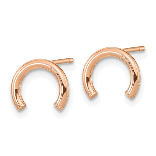 14K Rose Gold Polished U Shape Tube Post Earrings