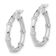 14K White Gold Polished Fancy Hoop Earrings