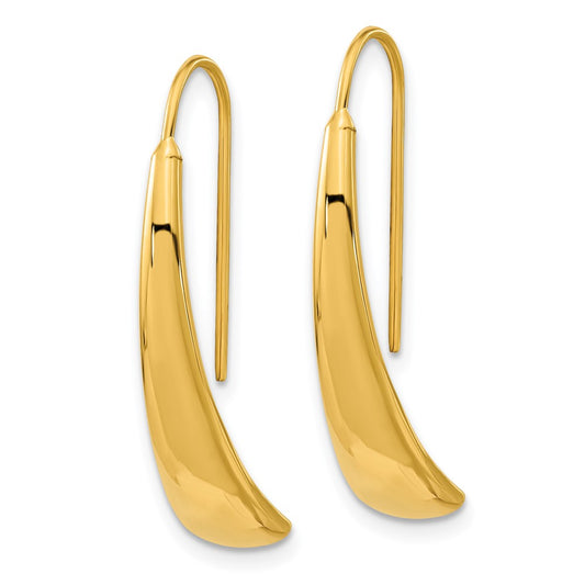 14K Yellow Gold Polished Wire Hollow Earrings