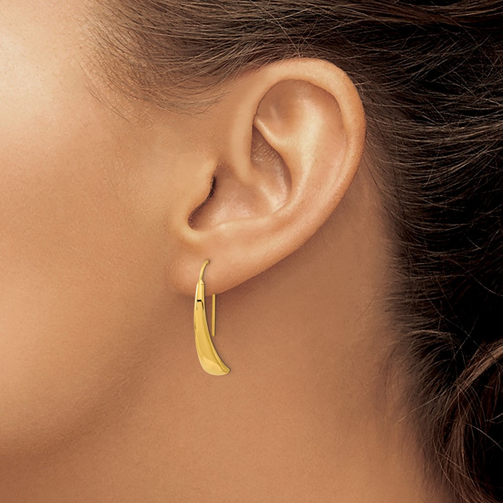 14K Yellow Gold Polished Wire Hollow Earrings