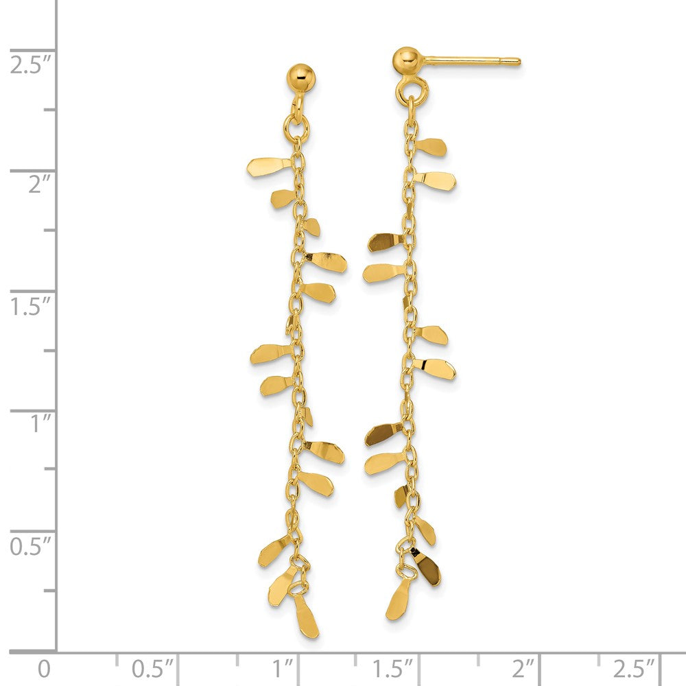 14K Yellow Gold Polished Fancy Dangle Post Earrings