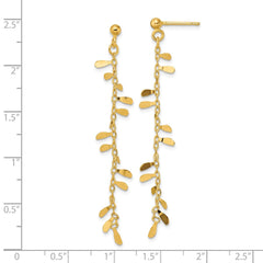 14K Yellow Gold Polished Fancy Dangle Post Earrings