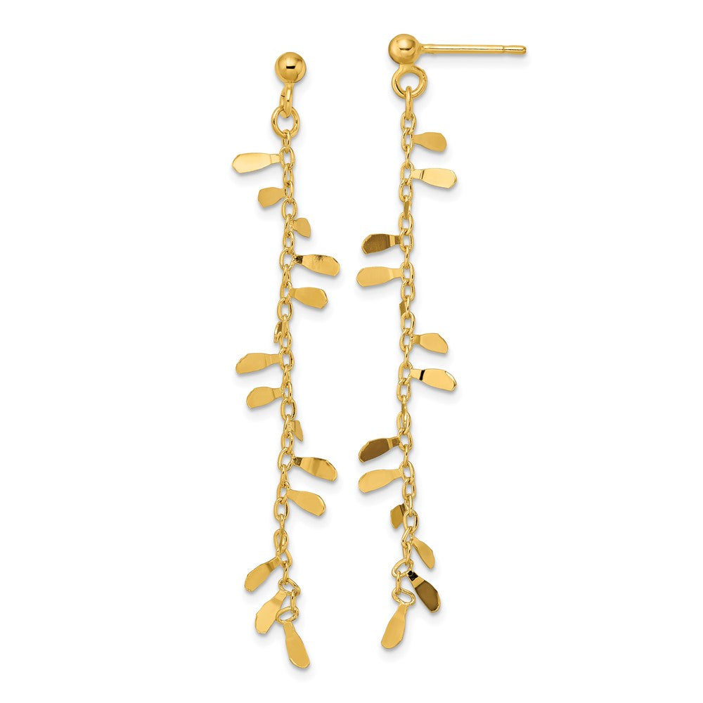 14K Yellow Gold Polished Fancy Dangle Post Earrings