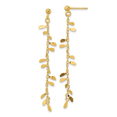 14K Yellow Gold Polished Fancy Dangle Post Earrings