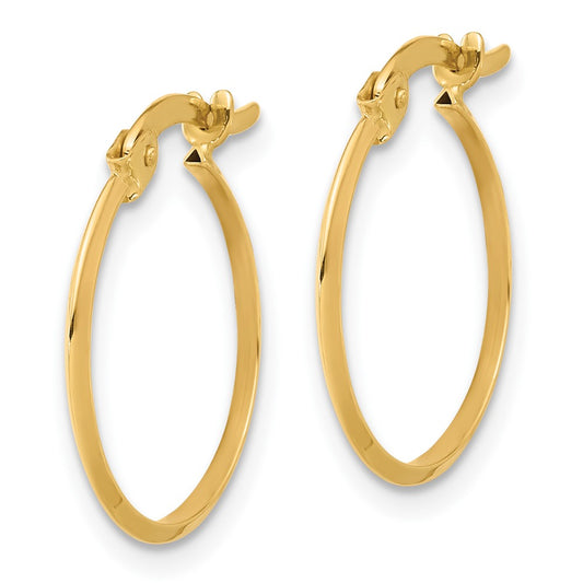 14K Yellow Gold Polished Hoop Earrings