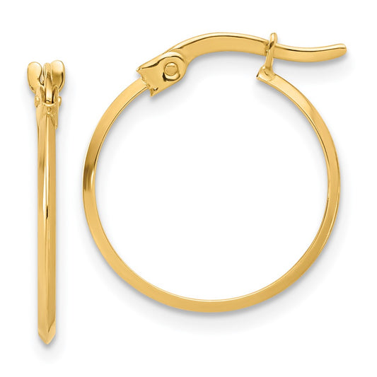 14K Yellow Gold Polished Hoop Earrings