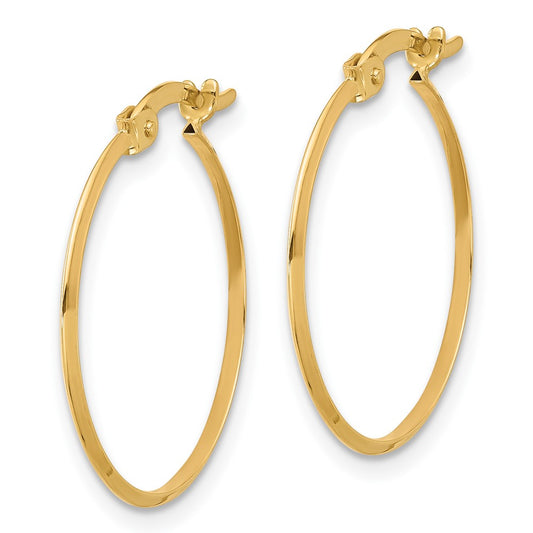 14K Yellow Gold Polished Hoop Earrings