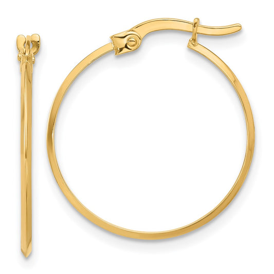 14K Yellow Gold Polished Hoop Earrings