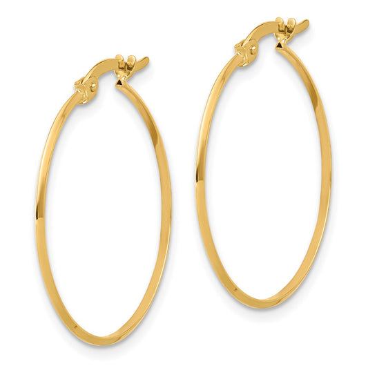 14K Yellow Gold Polished Hoop Earrings