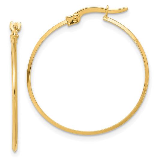 14K Yellow Gold Polished Hoop Earrings