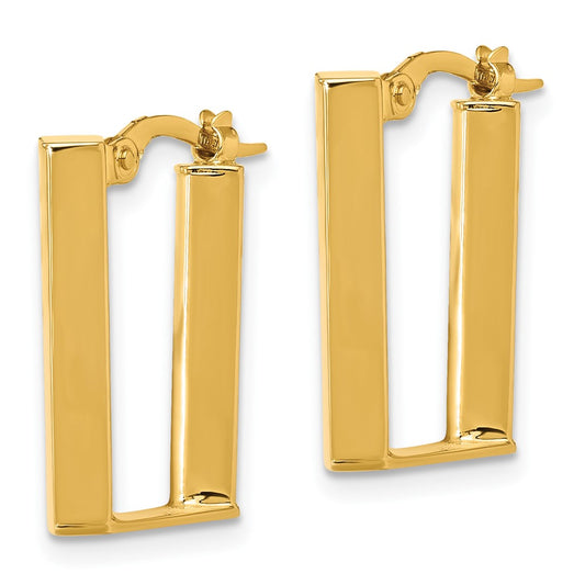 14K Yellow Gold Polished U Shape Hoop Earrings